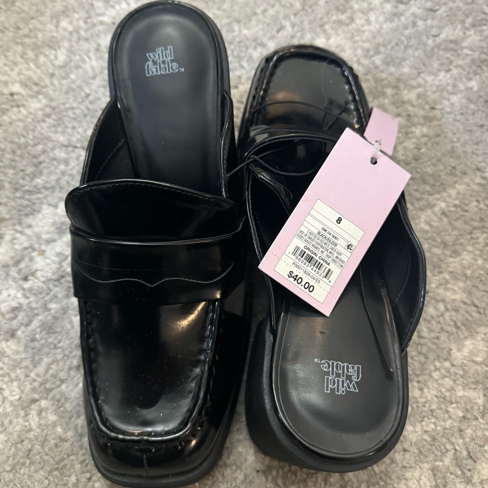 NWT Women's Eileen Mule Heels - Wild Fable Black size 8 - Picture 7 of 7